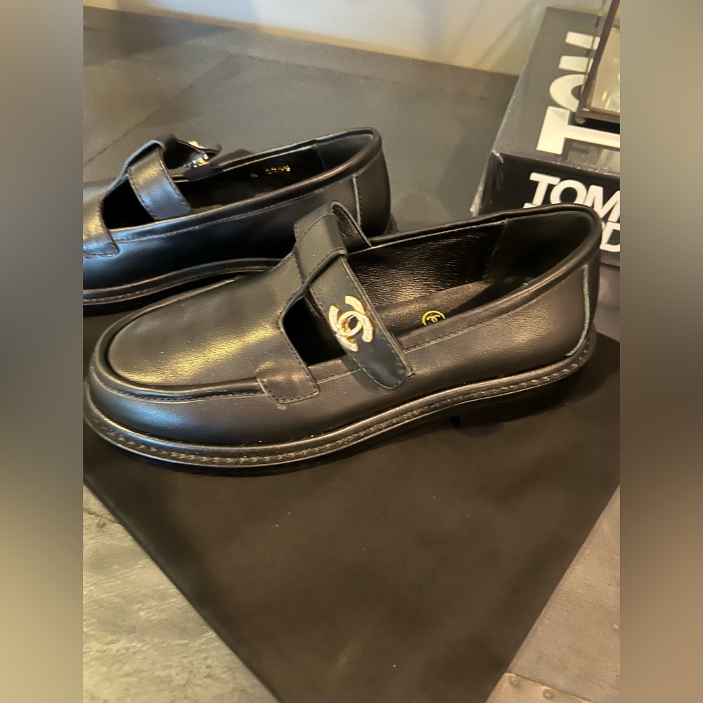 Chanel black loafers